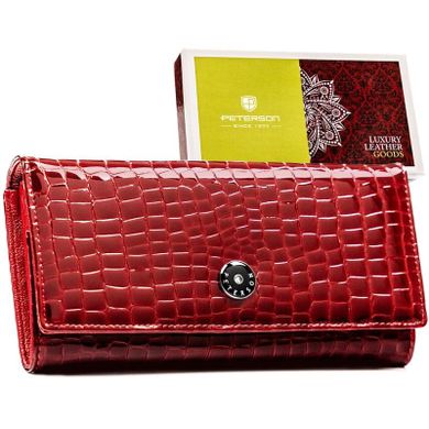 Portfel, czerwony, skórzany, Peterson