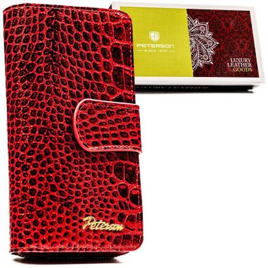 Portfel, czerwony, skórzany, Peterson