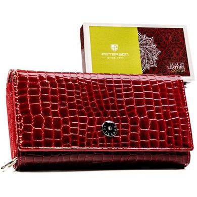 Portfel, czerwony, skórzany, Peterson