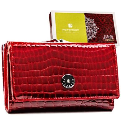 Portfel, czerwony, skórzany, Peterson
