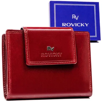 Portfel, czerwony, skórzany, Rovicky