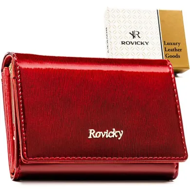 Portfel, czerwony, skórzany, Rovicky
