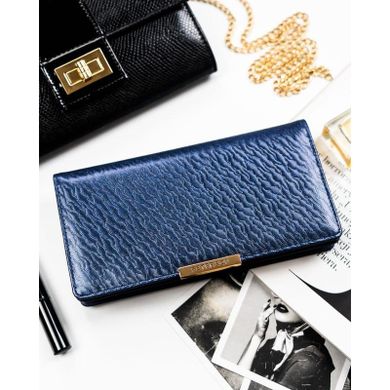 Portfel, granatowy, skóra ekologiczna, RFID, Peterson