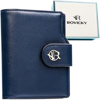 Portfel, granatowy, skóra ekologiczna, Rovicky
