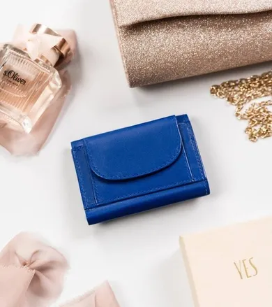 Portfel, niebieski, skórzany, Peterson