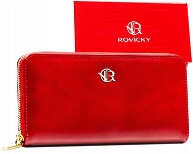 Portfel-piórnik, czerwony, skóra ekologiczna, Rovicky