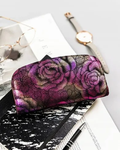 Portfel, różowy, skórzany, Peterson