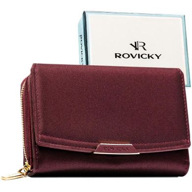 Portfel, śliwkowy, skóra ekologiczna, RFID, Rovicky