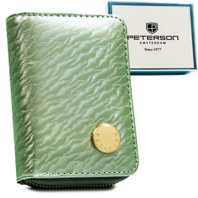 Portfel, zielony, skóra naturalna i ekologiczna, Peterson