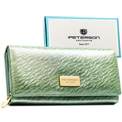 Portfel, zielony, skóra naturalna i ekologiczna, Peterson
