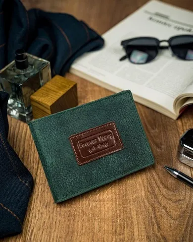 Portfel, zielony, skórzany, Forever Young