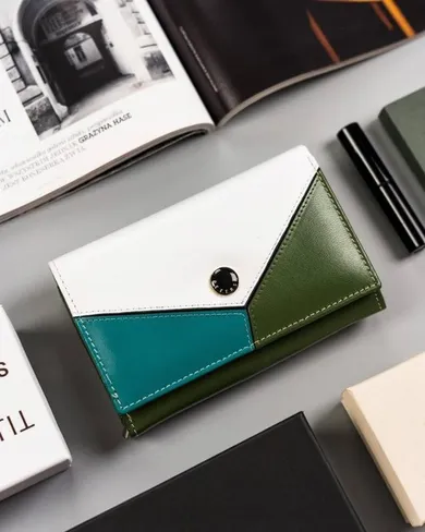 Portfel, zielony, skórzany, Peterson