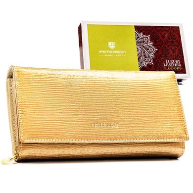 Portfel, złoty, skórzany, Peterson