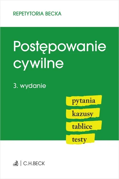 Postępowanie cywilne. Pytania. Kazusy. Tablice