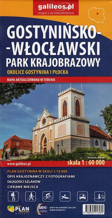 Powiat gostyniński. Gostynińsko-Włocławski Park Krajobrazowy. Plan miasta 1:60 000