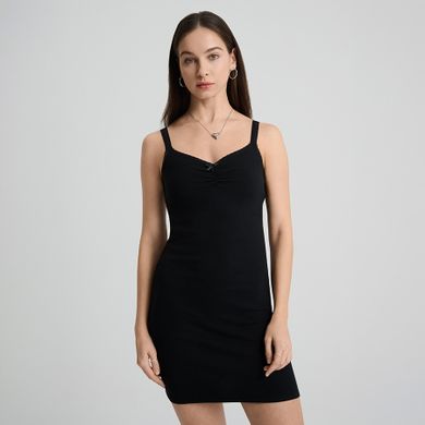 Prążkowana sukienka na ramiączka z koronką NOWEAR