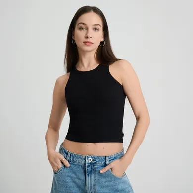 Prążkowany top z domieszką modalu NOWEAR