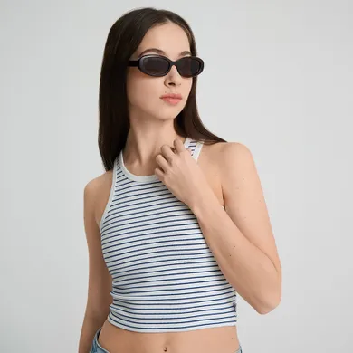 Prążkowany top z domieszką modalu NOWEAR