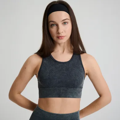 Prążkowany top z efektem sprania NOWEAR