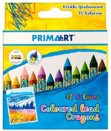 Prima Art, kredki grafitowe, 12 kolorów