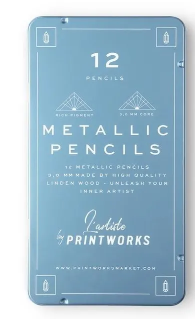 Printworks, kredki metallic, 12 kolorów