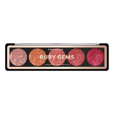 Profusion, Ruby Gems Eyeshadow Palette, paleta 5 cieni do powiek