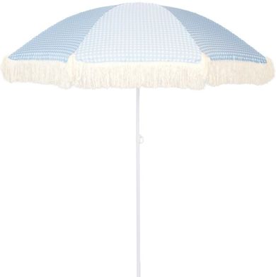 ProGarden, parasol plażowo-ogrodowy z frędzlami, niebieski, 174 cm