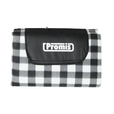 Promis, koc piknikowy, czarna krata, 200-200 cm