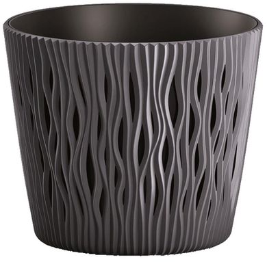 Prosperplast, Sandy Round, doniczka, antracyt, 22 cm