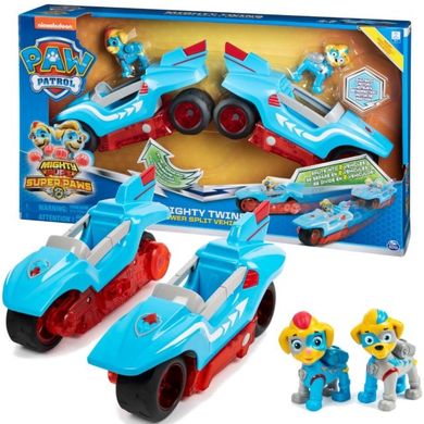 Psi Patrol, Mighty Twins, 2 figurki + transformujący pojazd 2w1