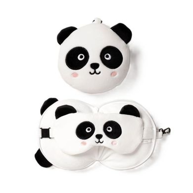 Puckator, poduszka podróżna i maska na oczy, panda