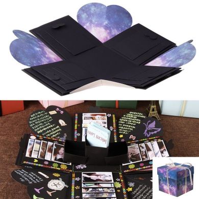 Pudełko niespodzianka ze zdjęciami na prezent DIY, Kosmos