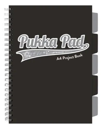 Pukka Pad, kołozeszyt A4, Project Book Black, czarny, 3 szt.