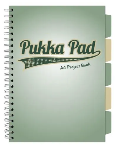 Pukka Pad, kołozeszyt A4, Project Book Sage, zielony, 3 szt.