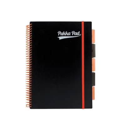 Pukka Pad, kołozeszyt, A4, Pukka Neon, Project Book, pomarańczowy, kratka, 1 szt.