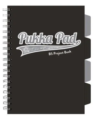 Pukka Pad, kołozeszyt B5, Project Book Black, czarny, 3 szt.
