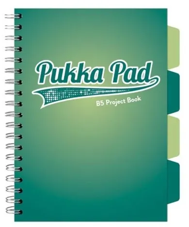 Pukka Pad, kołozeszyt B5, Project Book Dark, turkusowy, 3 szt.