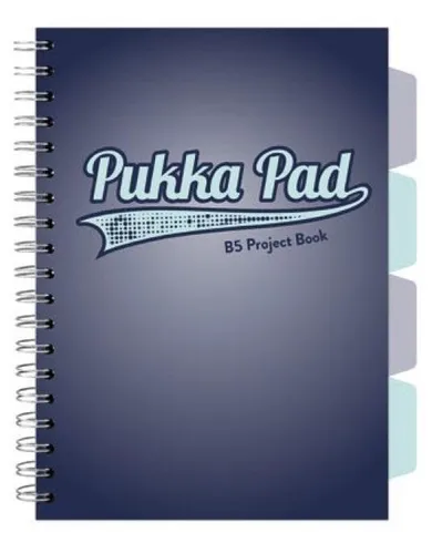 Pukka Pad, kołozeszyt B5, Project Book Navy, granatowy, 3 szt.