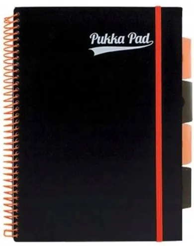 Pukka Pad, kołozeszyt w kratkę, B5, 100 kartek, neon pomarańcz