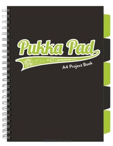 Pukka Pads, kołozeszyt, A4, Project Book, Black & Lime Green, czarny, 1 szt.