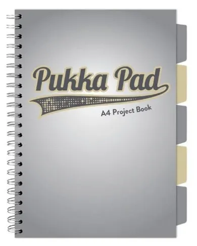 Pukka Pads, kołozeszyt A4, Project Book, Design, szary