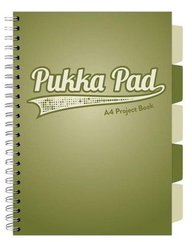 Pukka Pads, kołozeszyt A4, Project Book, Olive Green, oliwkowy