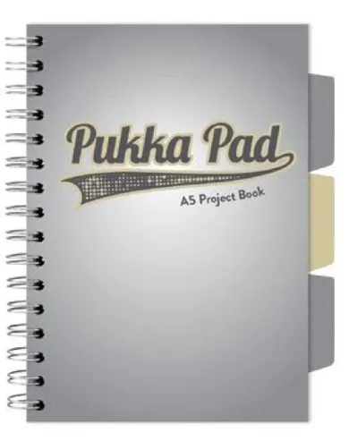 Pukka Pads, kołozeszyt A5, Project Book, Design, szary