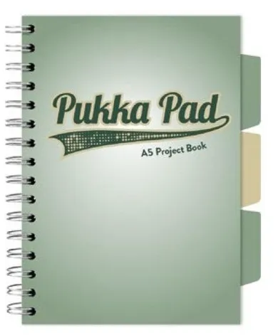 Pukka Pads, kołozeszyt A5, Project Book, Sage, zielony