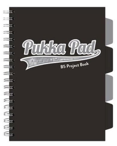 Pukka Pads, kołozeszyt B5, Project Book, Black & Grey, czarny