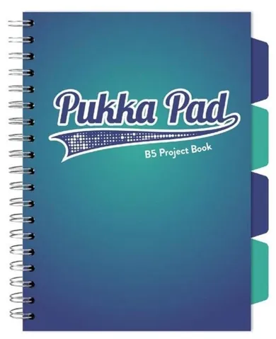 Pukka Pads, kołozeszyt B5, Project Book, Blue, morski