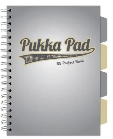 Pukka Pads, kołozeszyt B5, Project Book, Design, szary