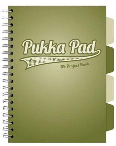 Pukka Pads, kołozeszyt B5, Project Book, Olive Green, oliwkowy