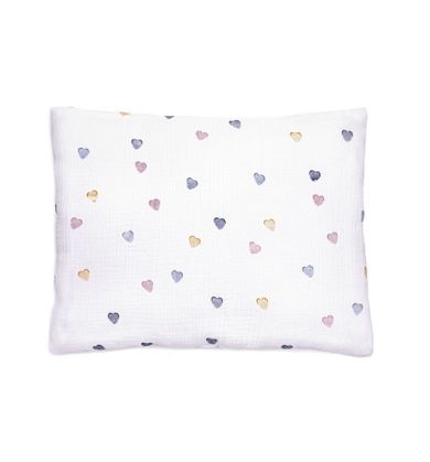 Pulp, Kolorowe Serduszka, poduszka muślinowa, gładka, 35-45 cm
