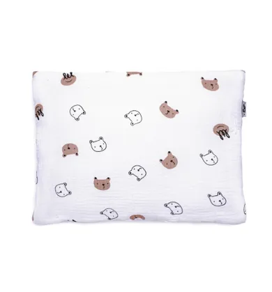 Pulp, Misiaczki, poduszka muślinowa, gładka, 35-45 cm